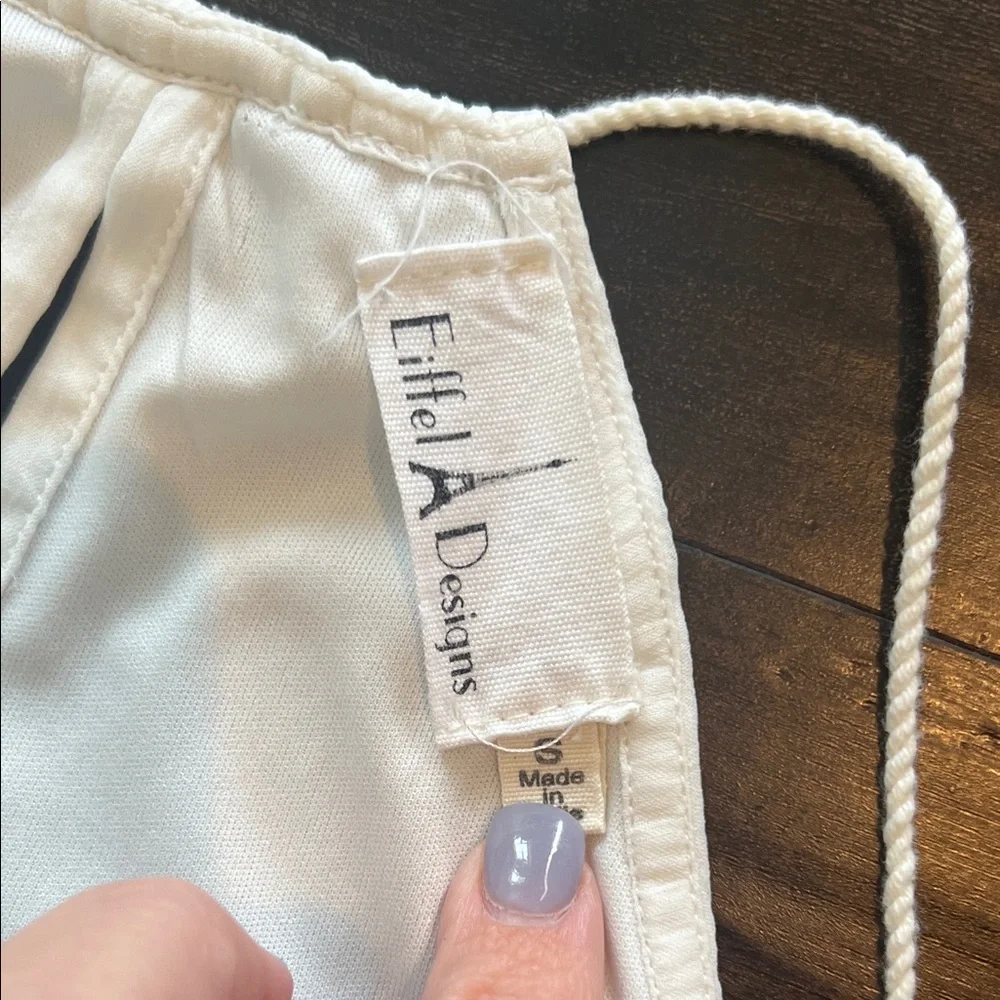 White Ruffled Halter Sundress Mini - Picture 2 of 3